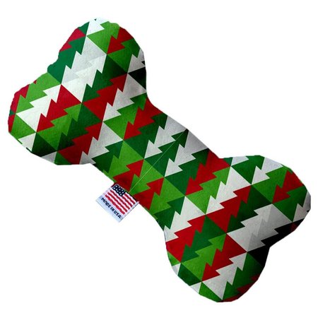 MIRAGE PET PRODUCTS Classy Christmas Trees Canvas Bone Dog Toy 10 in. 1286-CTYBN10